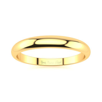 10K Yellow Gold 3MM Heavy Tapered Ladies and Mens Wedding Band, Size 11.5